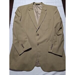 Jos A Bank Mens Sport Coat Blazer Suit Jacket Tan Wool 46L Notch